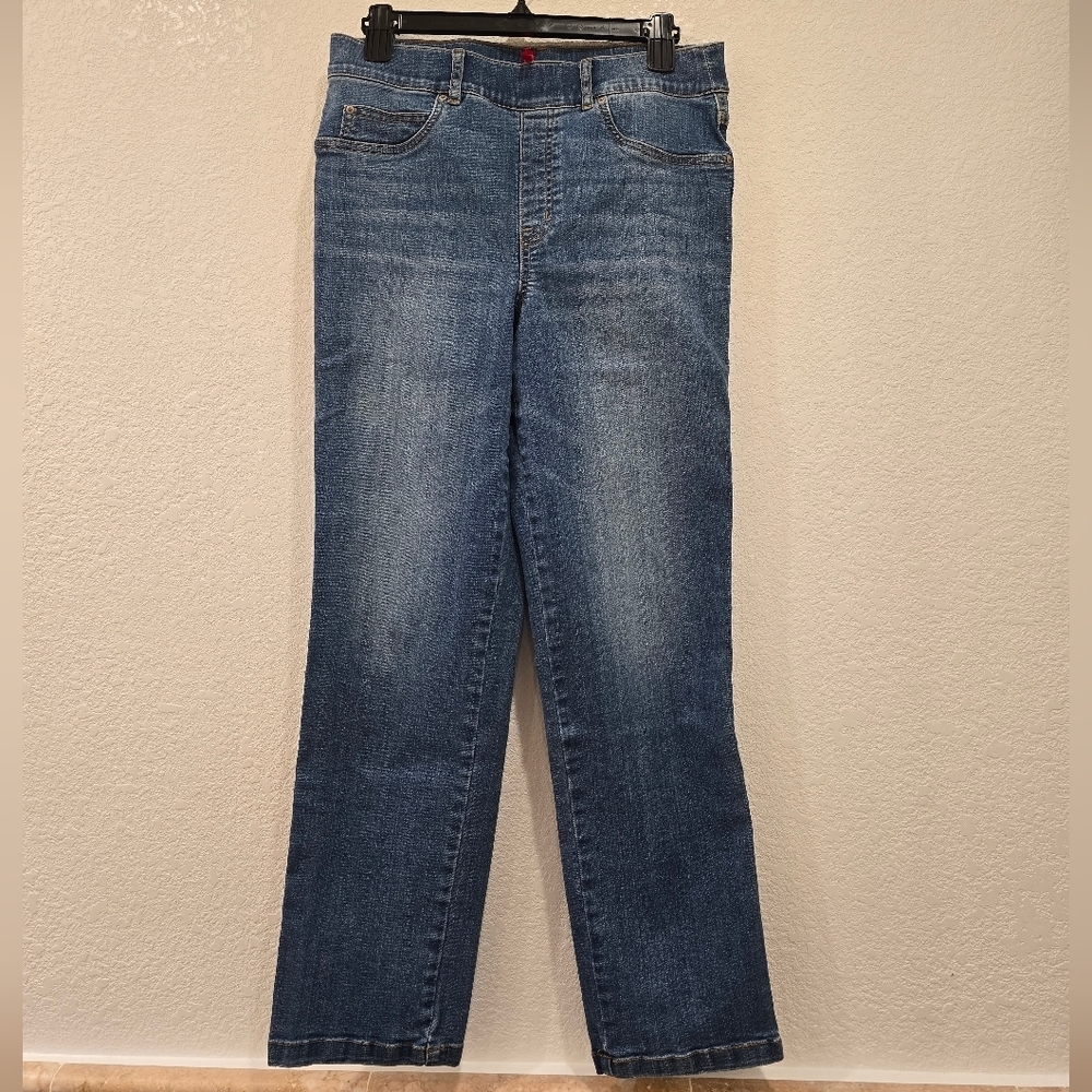 Spanx Straight-Leg Ankle High Rise Jeans Vintage Indigo Size L - Picture 3 of 8